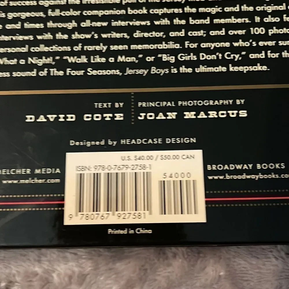 Jersey Boys Hardcover Book